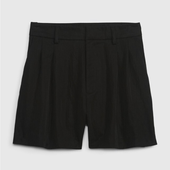 NWT! GAP Black Linen Pleated Shorts - Size 12🩵 - Picture 4 of 5